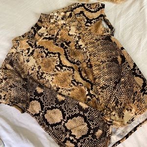 High neck top in snake print